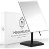 Mirrorvana Large Free Standing Mirror for Bathroom Countertop, Dressing Table, Desk and Bedroom Vanity - True Frameless Face Mirror For Makeup and Shaving - 25 x 18cm (Black)