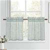 DWCN Tende a Pannello Grigio-Verde Effetto Lino Moderne Tende per Finestre Corte 2 Pezzi H45xL60cm Tenda Semitrasparente per Tende da Cucina, Soggiorno, Armadio, Camera dei Bambini, Bagno