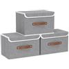 Yawinhe Set di 3 Scatole Portaoggetti con Coperchio,38x25x25cm,Grigio
