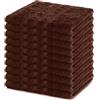 Lavea® 10 Lavette Bagno 30x30 cm in Spugna di Cotone 100% Morbidi e Assorbenti, per Casa Hotel Spa - Ideali anche come Asciugamani Bagno Viso e Bidet - Marrone caffé