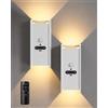 ACMHNC Lampada da Parete Senza Fili, Applique Ricaricabile da parete interno con Sensore di Movimento, 5W LED lampade senza corrente, Bianco Caldo, per Cameretta, Scale, Corridoio, Bianco