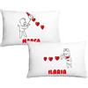 Puzzletee Coppia Federe Cuscino Personalizzabili - Innamorati - Festa degli Innamorati - Acchiappa Cuori - [PERSONALIZZA NOMI] - Idea Regalo Fidanzati