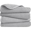 Polyte Asciugamano Mani Microfibra Nido d'Ape Rapido 430 GSM 40,6x76,2 cm | Confezione da 4, oversize, senza pelucchi, asciugatura rapida, anello per appendere, 85% poliestere/15% poliammide