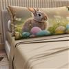PETTI Artigiani Italiani - Lenzuola di Pasqua in Cotone con Federe in Stampa Digitale, Lenzuola Matrimoniali, Completo Letto Pasquale Matrimoniale, 03 Beige, Made in Italy