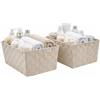 OCEANO Cestini Portaoggetti Intrecciati 2PZ 35x25x16 cm Ceste Organizer Salvaspazio per Bagno Armadio Soggiorno Scatole in Tessuto per Asciugamani Vestiti e Accessori
