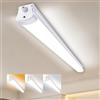 Fynokst Plafoniera LED Lineare da Soffitto 150CM, 48W 5280LM Neon LED, 3000K-6500K Plafoniera Bagno, Collegabile, IP65 Reglette Garage per cantina, garage e magazzino, 1 PC