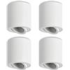 YindaLux 4× Faretti Soffitto Orientabili - Girevole di 30° - Ø80×84mm - LED Faretti da Soffitto 230V con presa GU10 - Alluminio Lampada da Soffitto Downlight - Bianco Rotondo(Senza lampada GU10)