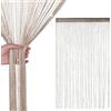 Weddecor Tenda a Fili con Brillantini, Tenda a Frangia Divisoria e Antimosche per Porte e Finestre, Pannello Decorativo Interni, 90x200 cm, Champagne