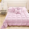 PETTI Artigiani Italiani - Trapunta in Morbido e Caldo Velluto 350 g/m², Piumone Piazza e Mezza, Double Face, Trapunta Piazza e Mezza: 220x260 cm, Rosa, 100% Made in Italy