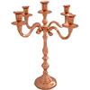 Aurora Store Candeliere Portacandela a 5 braccia Candelabro metallo Rame 5 punti luce Altezza 30 40 50 cm per candele diametro fino a 22 mm Decorazione da tavolo finitura Ramato (30 cm)