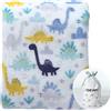 CREVENT Coperta in pile per neonati e bambini piccoli, per la culla e il passeggino, comoda e morbida, 75 x 100 cm, motivo dinosauro