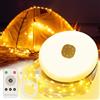 taiyongkang Catena luminosa da campeggio arrotolabile, 10 m, con batteria USB da 2000 mAh, catena luminosa magnetica da campeggio con gancio, luce portatile da campeggio per esterni e tenda