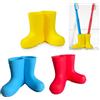 KOMUNJ 3 confezioni di stivali da pioggia, portaspazzolino in silicone, simpatico design con stivali, portaspazzolino per bambini, porta rasoi di sicurezza, accessorio da bagno multiuso