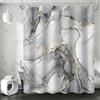 GCIREC Tenda Doccia, 180x200cm, Ombre Blu con Oro Marmo Arte Astratta Moderna Impermeabile Tessuto Macchina Lavabile Tenda da Bagno con Ganci
