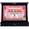 Bombo targa personalizzata 40 anni donna con nome e foto | regalo spiritoso per quarantesimo compleanno con astuccio da esposizione, per amica, moglie, sorella, mamma o collega