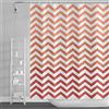 SDOTPMT 180x198cm Tenda da Doccia Onda Banda Rosso Bianco Gradiente Orizzontale Ondulato Zigzag Bagno Astratto Geometrico per Bambini Poliestere con Ganci