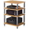 Easnuroz Cabinet Audio HIFI A 1/2/3/4 Livelli Supporto Per Lettori Di Dischi HIFI Stand Altezza Regolabile AV Media Storage Audio Rack Tower Per Giradischi/stampante/ky Box/TV(Wood color,60*48*76cm(4T