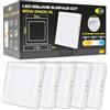 CLAR - Plafoniera LED Soffitto 20W Quadrata Bianca CCT, (Pack 5) | 3000K/4000K/6500K Selezionabile, Montaggio a Superficie, Cucina e Corridoio