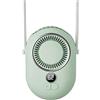 Belnotelt Ventilatore indossabile con display a LED, ventilatore da collo a 3 velocità, per vita o scrivania, turbo raffreddamento portatile per viaggi, lavoro, attività all'aperto (verde, 4000 mAh)