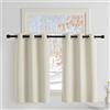 PONY DANCE Tende Corte Oscuranti Termiche Isolanti per Finestre Piccole | per Camera da Letto Moderne, per Interni, Blackout, per Cucina, con Anelli, Blackout, 2 Pezzi L 90 x A 100 CM, Beige Chiaro