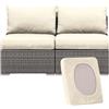 Hoowarm Copri Cuscino Divano da Esterno Copriseduta per Divano Grigio Elasticizzato 1/2/3 posti Copricuscini per Mobili da Giardino, per Patio, Terrazza e Uso Interno/Esterno(Beige,100-125cm (2pcs))