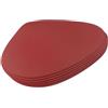 Generic Set di 6 tovagliette rotonde ovali in pelle sintetica impermeabile, per cucina, sala da pranzo, ristorante e patio, facili da pulire, protezioni per il tavolo (rosso)