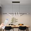 Mikeru Led Lineare Pendente, Lampadario Moderno A Spirale Da 75W 150CM Nero, 3000-6000k Dimmerabile Con Memoria, Altezza 150cm Regolabile, Luminosità Regolabile Dal 10% Al 100%.