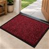 Mibao Zerbino di benvenuto, per interni ed esterni, antiscivolo, impermeabile, resistente, lavabile in lavatrice, a basso profilo, per porta sul retro, patio, veranda, 91 x 61 cm, rosso