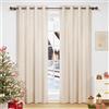 WOLTU Tende Oscuranti con Occhielli Tende Termiche Opache in Velluto 300 g/m² per Soggiorno Camera da Letto 2 Pannelli Beige 140x270 cm