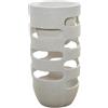 DRW Vaso con luce LED in fibra di vetro in ecru ruvido, 91 x 45 x 45 cm