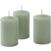 Cereria Di Giorgio Set da 12 Ceri- Colore Verde Salvia - Linea Risthò - diametro 4 cm altezza 7 cm - Durata 12 ore - Cereria di Giorgio