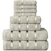 GC GAVENO CAVAILIA Gaveno Cavailia Set 8 Asciugamani da Bagno Spugna Cotone Egiziano Idea Regalo Telo Viso Doccia Crema