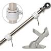 NELXINJO Kit per asta portabandiera per casa, 1,8 m, in acciaio inox, per esterni residenziali o commerciali, con staffa, 2 anelli con cuscinetti a sfera anti-groviglio