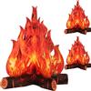 Boao 3 Pezzi Torcia di Fiamma 3D di Cartone Decorativo, Rosso Arancione | Fiamma Falsa di Carta 3D, Fuoco Artificiale Decorativo, per Feste, Centro Tavola, Effetto Fuoco di Campo