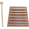 CLZothique Campanello energetico a 7 toni, campanelli a mano, strumento a percussione, strumento musicale per la gestione della classe, base in legno di faggio con tubi in alluminio e
