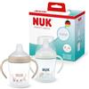 NUK Perfect Match Learner Day & Night Biberon | 6+ mesi | 150 ml | Bicchiere antigoccia per bambini piccoli | Manici antiscivolo | Brilla al buio | Blu | Confezione da 2
