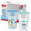 NUK Magic Cup bicchiere antigoccia | Bordo anti-rovesciamento a 360° | 8+ mesi | Senza BPA | 230 ml | Blu | 2 pezzi