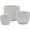 Vaso Cachepot in Ceramica con Solchi H18 D22 cm Bianco - EDG Enzo De Gasperi