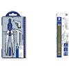 STAEDTLER Set Compasso Noris Con Prolunga, Adattatore Universale e Mina Di Ricambio, Per La Scuola, 550 02 & Bk2D Matite 2H, 2 Pezzi