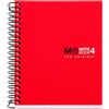 Miquelrius - Quaderno A7 a spirale 4 colori, Taccuino in polipropilene 0,8 mm, Quadretti 70 g/m² microperforato senza fori, 100 fogli opachi, Notebook The Original, Rosso