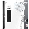 VEVOR Doccia Solare da Giardino 35 L, Doccia Solare da Esterno con Portasapone e Risciacquo per Piedi, Altezza di Soffione a Pioggia 195 cm, Acqua Calda Max. 60°C, per Piscina Spiaggia Campeggio, Nero