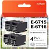 Nalifystic T6715 T6716 Scatola di manutenzione inchiostro compatibile con C13T671600 C13T671500 Workforce Pro WF-4720DWF WF-4725DWF WF-4730DTWF WF-4740DTWF WF-C5210DW WF-C5290DW WF-C5290DW Confezione da 4
