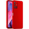 HULLIN Custodia per Telefono in Silicone Colorato, Adatta per Samsung Galaxy A51 4G (6.5) - Rosso Cina