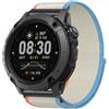 GIOPUEY 24mm Cinturini Compatibile con COROS Nomad, Cinturino in Morbido Nylon Intrecciato [Unisex] [Traspirante] - Beige