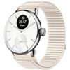GIOPUEY 18mm Cinturini Compatibile con Withings ScanWatch 2 38mm/Nova Brilliant 39mm/ScanWatch Light, Nylon Traspirante Sport Loop Cinturino in Morbido Nylon Intrecciato Strap Band - Beige