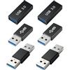 Leikedun 6 adattatori USB 3.0, 5 Gbps, da USB A maschio a maschio, da femmina a femmina, convertitore di sesso per U Stick, cavo, laptop, tastiera, ecc