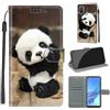 SIENIANLINE Cover per Oppo A53 / A53s / A32 4G custodia portafoglio Panda carino | Chiusura magnetica, Scomparti carte, Funzione supporto, Pelle PU flip cover per Oppo A53 / A53s