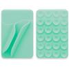 Dudùu - Glammy Card Porta Carte per Smartphone in Silicone, Accessorio Compatto con Porta Tessere e Porta Rossetto, Supporto con Ventose per Superfici Lisce (Verde Tiffany)