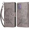 KENHONER Custodia per Nokia G42 5G Cover, Grigio Farfalla