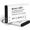 JUBOTY Batteria ricaricabile agli ioni di litio da 1300 mAh, per AVM Fritz!Fon C6 modello A051, batteria di ricambio originale fino a 20 ore di conversazione (2, A051)